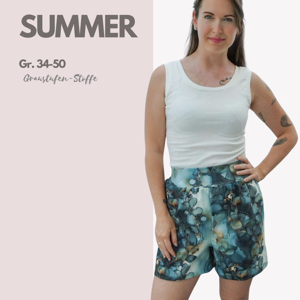 Schnitt der Woche: Shorts Summer Schnittmuster, kurze Sommer Hose als PDF-Schnittmuster in den Gr. 34-50